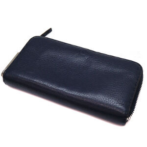 Fendi Navy Blue leather zip around wallet
